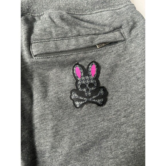 Psycho Bunny Kids Jogger Sweat Pants Bunny Skull Logo Size XS 5/6 Kids Grey - Picture 6 of 10